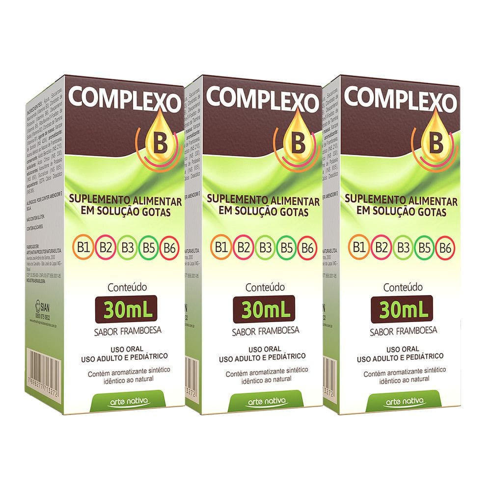 Kit 3 und Complexo B Gotas 30 ml Arte Nativa