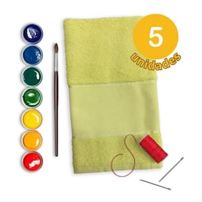 Lavabo Para Artesanato 100% Algodão Kit 5 Uni Amarelo Bebê