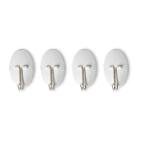 Gancho Adesivo Plastico Branco Pequeno C/04UN Secalux 231100