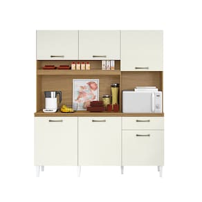 Kit Cozinha Siena 6 Pts e 1 Gaveta A2 Aramóveis - Cor Atacama Off White