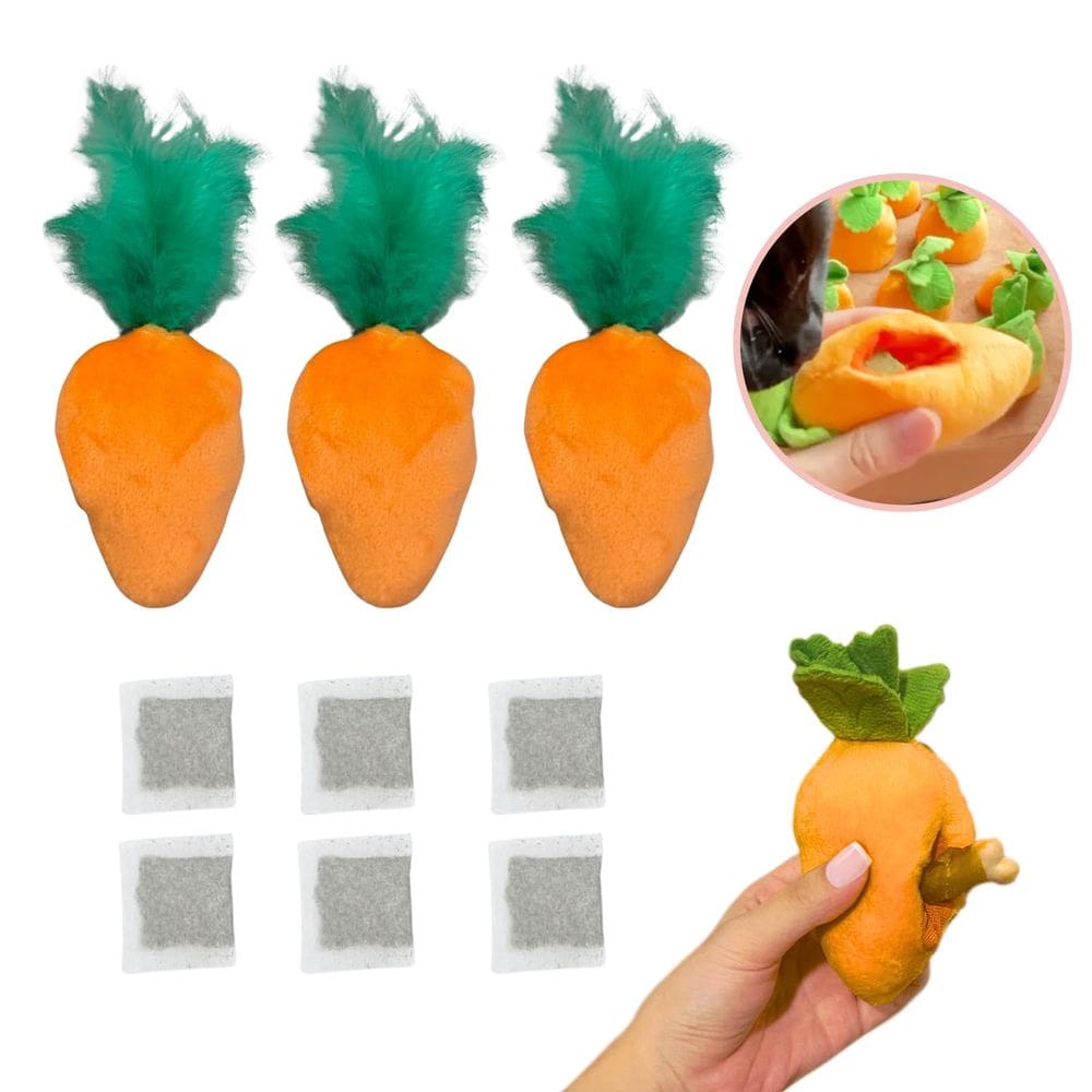 Brinquedo CECE PAW Cat Carrot Feather com bolsos de guloseimas e erva-dos-gatos
