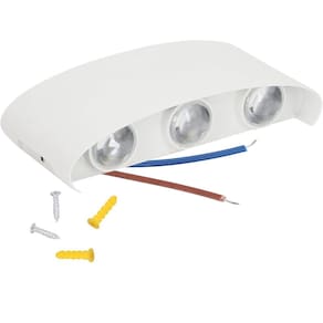 Arandela Luminaria Parede Meia Lua 6w 6 Fachos Luz Led Iluminaçao Garagem Predio Casa
