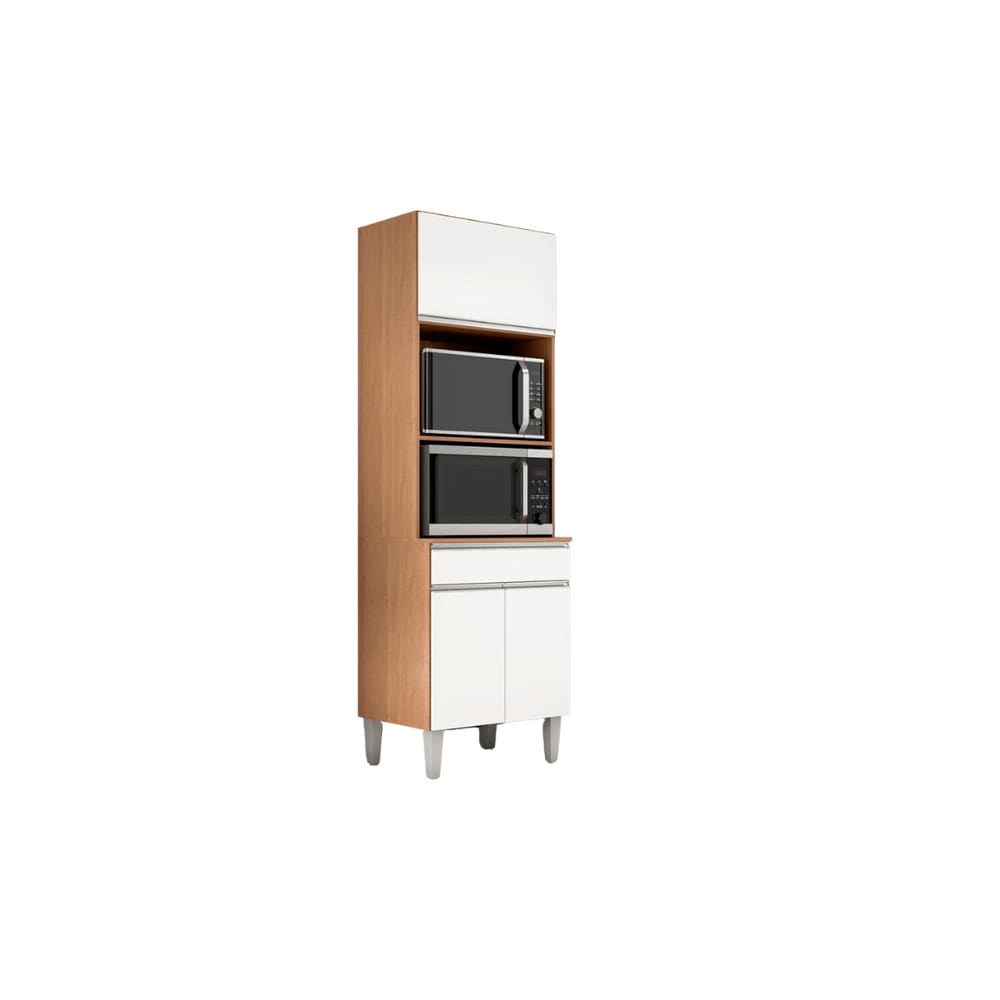 Paneleiro Torre Quente 3 Portas para Cozinha Madrid Cinamomo/Branco - Montanaris Decor