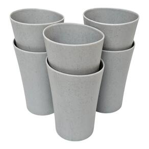 Kit 06 Copos Plastico Duro Resistente Bebidas 400ml Cinza