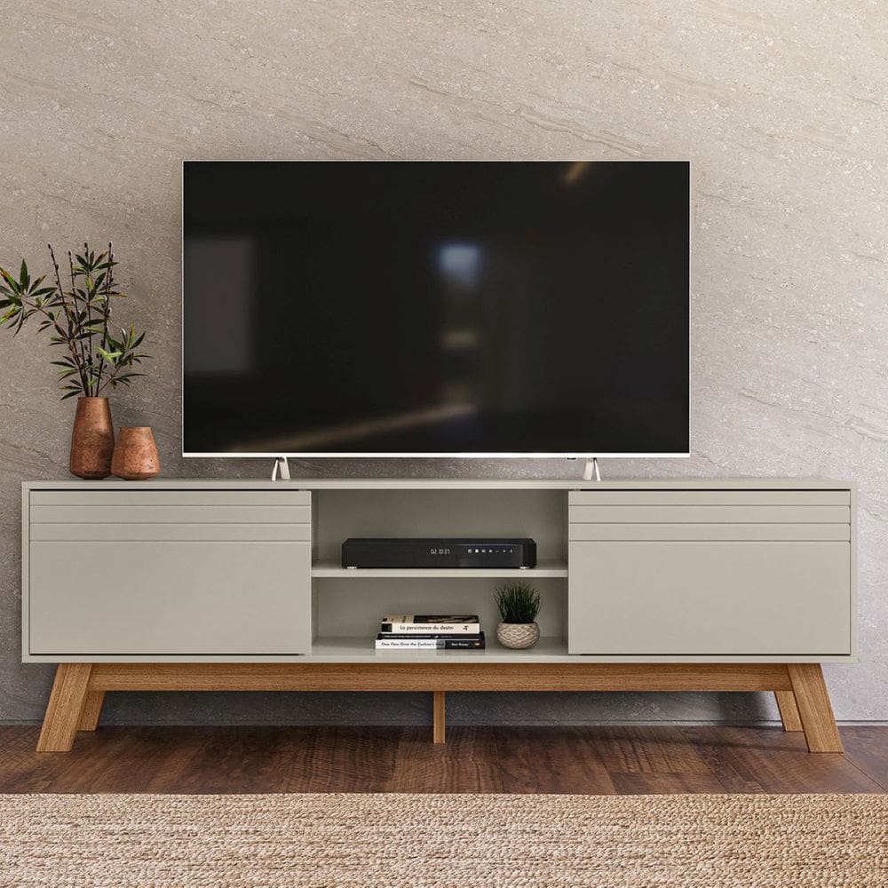 Rack Dubai 180cm para TV até 75" Cor Off White - Peternella