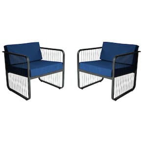 Conjunto 2 Poltronas para Área Externa Santiago em Alumínio e Fibra Sintética Acesse Móveis