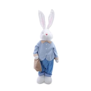 Coelho Decorativo Com Bolsa Azul Bege 96cm Un Cromus
