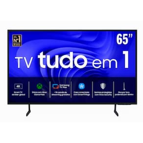 Smart TV 65” LED 4K Samsung 65DU7700 com Processador Crystal 4K, Gaming Hub, AI Energy Mode, Alexa built-in, Bluetooth, USB e HDMI