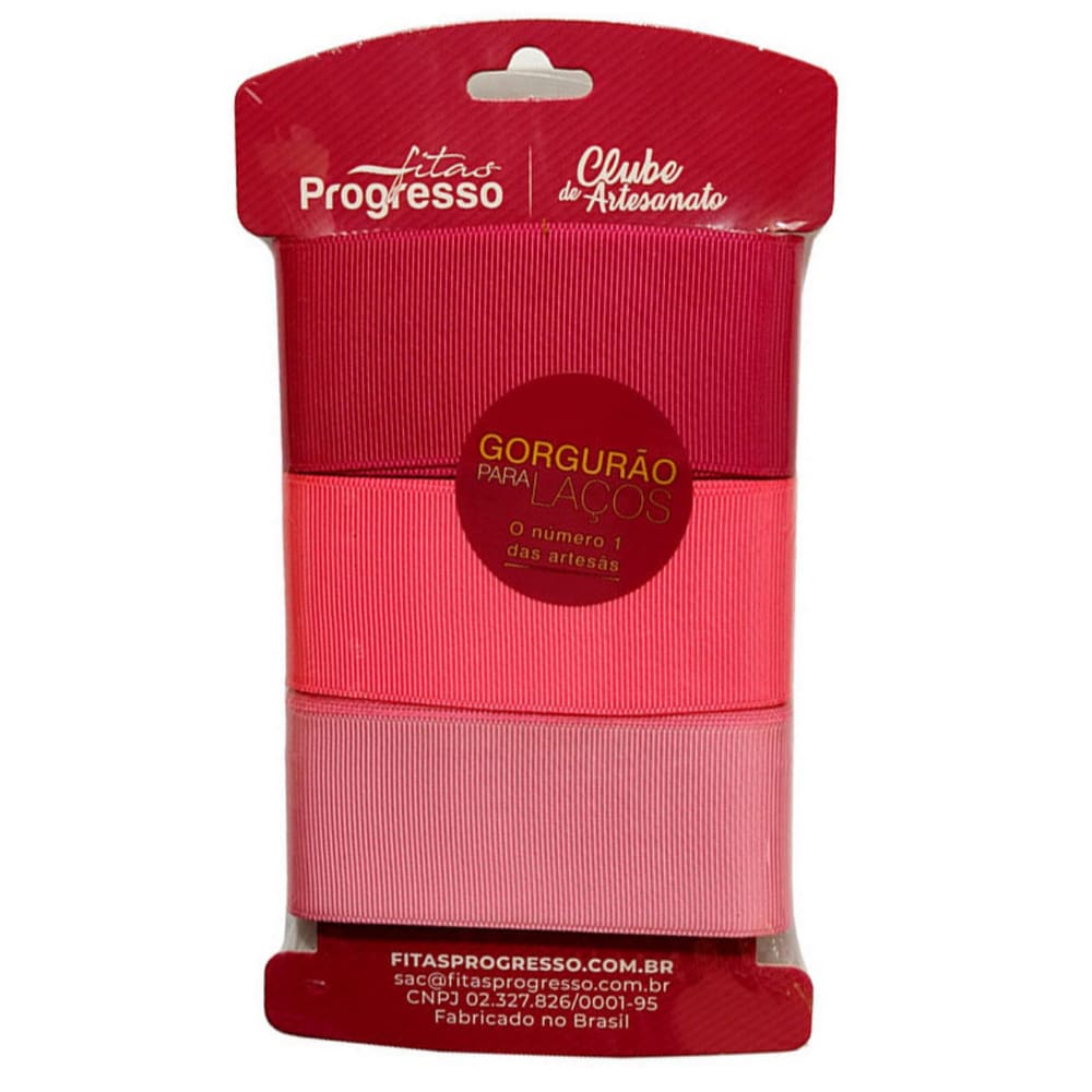 Cartela Fita De Gorgurão KGL001 38mm Tons De Rosas 2 | 9 Metros
