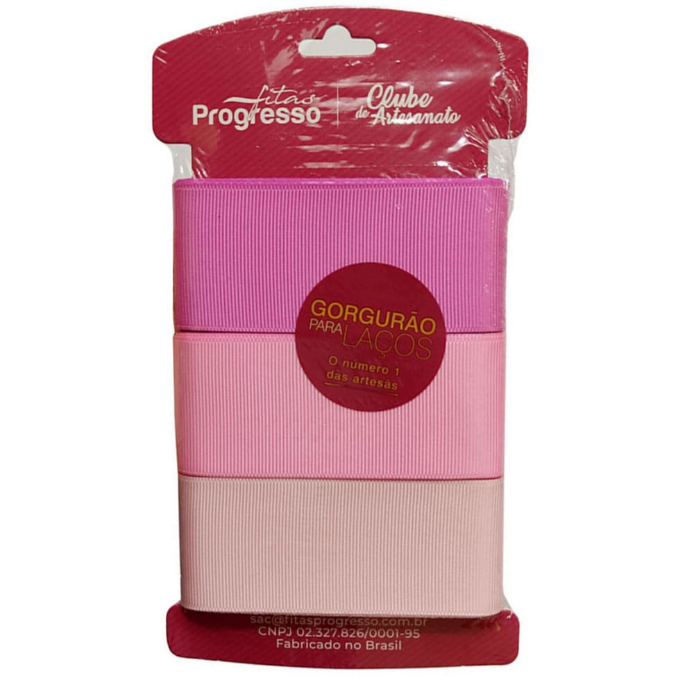 Cartela Fita De Gorgurão KGL001 38mm Tons De Rosas | 9 Metros