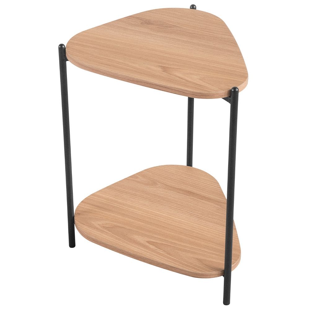 Mesa Lateral Para Sala de Estar Pés Metálicos Adek A03 Hanover Preto - Lyam Decor