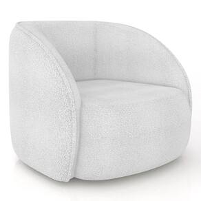 Poltrona Para Sala Orgânica 90cm Zion M22 Boucle Branco - Mpozenato