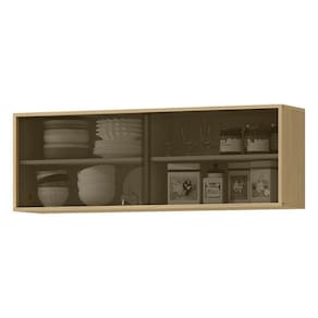 Armario Aereo 120 Cm 2 Portas Vidro Glor Agl02 Castanho Mxm
