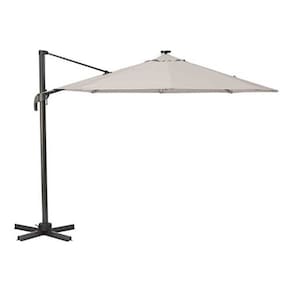 Ombrelone Guarda Sol Lateral Octagonal 290cm Bege Com Led