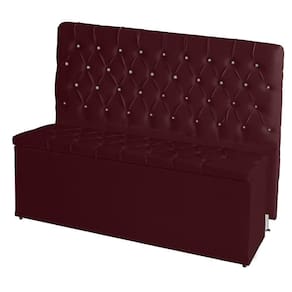 Kit Cabeceira De Cama Box E Calçadeira Baú Paris Casal 140 Cm 140 X 126 Capitonê Courino Bordo Eli Móveis