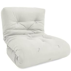 Futon Solteiro Dobrável Oriental Confort Plus Branco Off Acquablock