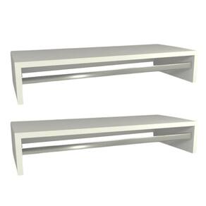 Kit 2 Cabideiros De Parede Suspenso 70x25x13,5 Branco