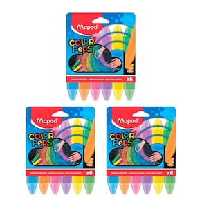 Kit 03 Giz de Chão Color Peps 6 Cores Maped | Amerelinha | Diversão | Brincadeiras
