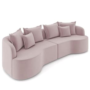 Sofá 4 Lugares 270cm Orgânico Quito K04 Veludo Rosê - Mpozenato