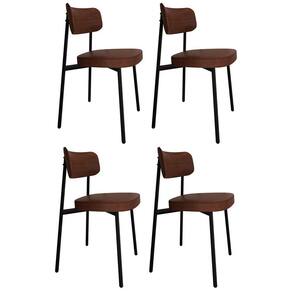 Cadeira De Jantar Estofada Kit 4 Ella M25 Sintético Whisky - Mpozenato