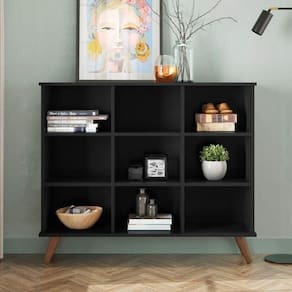 Nicho Organizador Preto Retro para Armazenamento e Decoração
