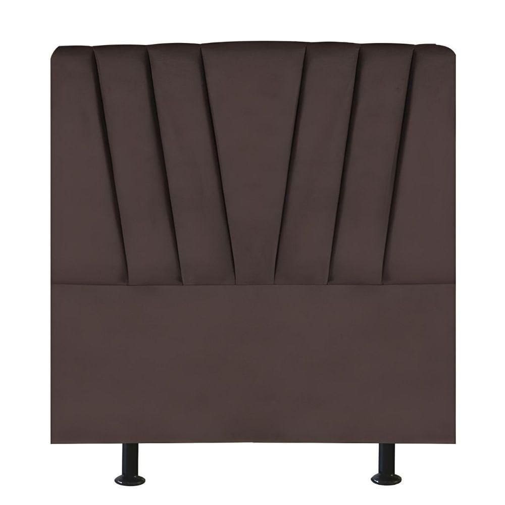 Cabeceira Estofada Cama Box Solteiro 90 Cm Ariel Linho marrom