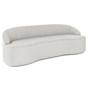 Sofá 4 Lugares Para Sala De Estar Living 230cm Theo D06 Bouclê Creme - Mpozenato