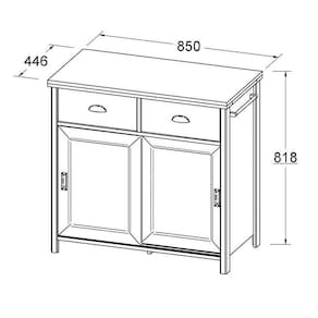 Balcao Aparador Buffet 2 Portas 85 Cm Ba145 Preto Dtall