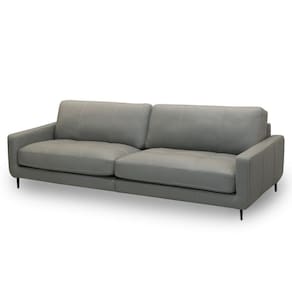 Sofá 4 Lugares Para Sala 270cm Alicie L08 Couro Cinza Claro - Mpozenato