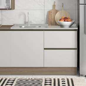 Balcao Para Pia 1 Porta 3 Gavetas 120 Cm Etti 12551 Carvalho Oak Off White Pln