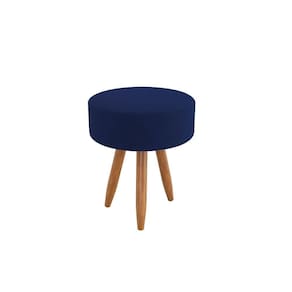 Puff Redondo Estilo E Elegância Sala Escritório Cozinha Azul Marinho