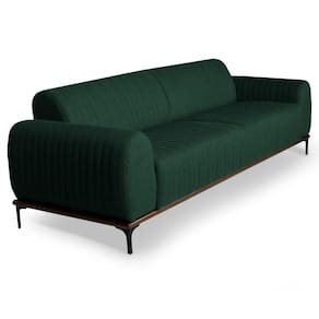 Sofá 260cm 4 Lugares Pés Preto Molino C-117 Linho Verde Musgo - Domi