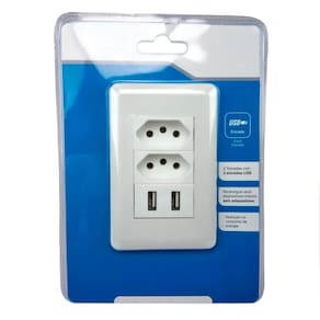 Tomada Branco Entrada Usb Universal Parede Bivolt