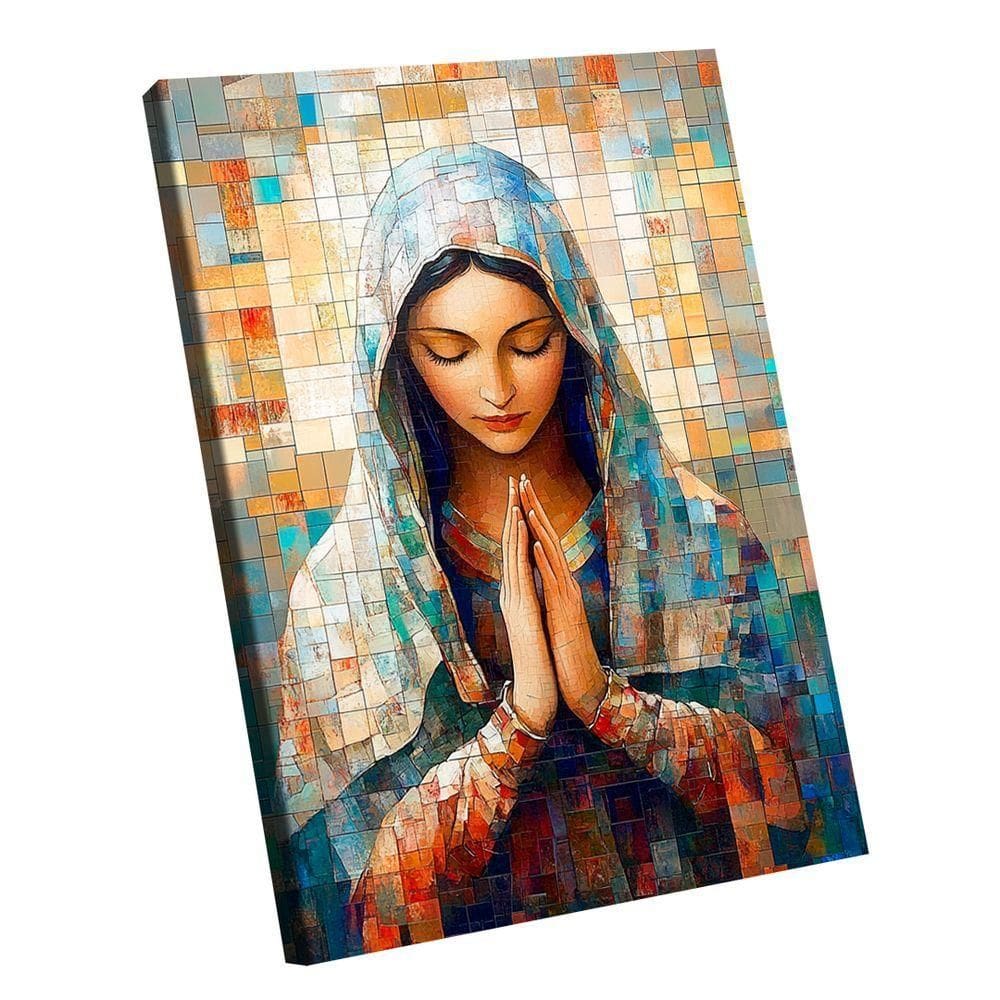 Quadro Decorativo Virgem Maria Em Grid Arte 180x105 Borda Infinita
