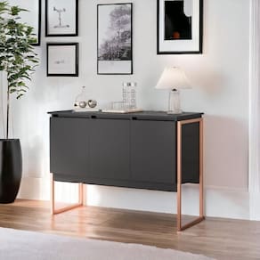 Buffet 3 Portas Estilo Industrial Amsterdã Preto Cobre
