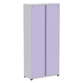 Armário Alto 2 Portas Pandin 90 Cm (largura) Inmetro Estrutura Aço Cinza E Portas Lilás C- Chave