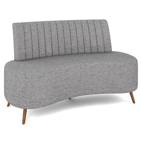 Sofá 2 Lugares Para Sala Living 135cm Pés Palito Tamar K04 Linho Cinza - Mpozenato