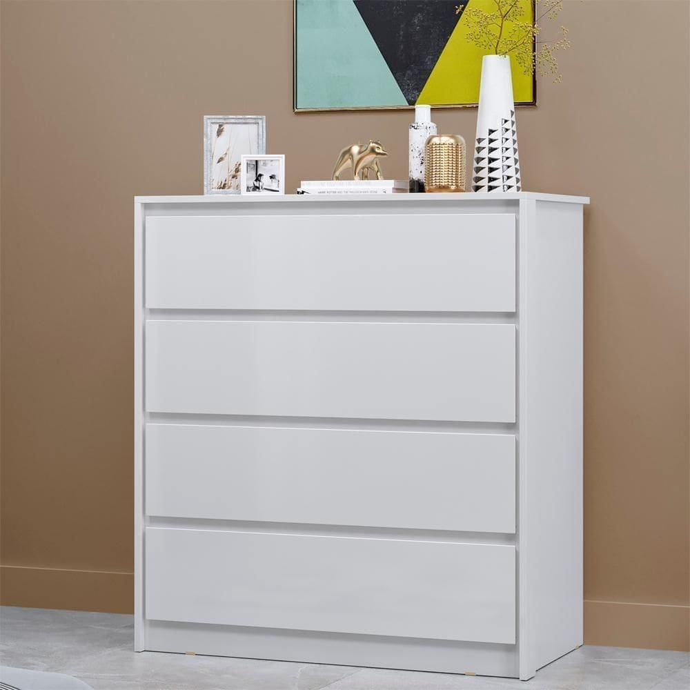 Comoda 4 Gv 89 Cm Corrediças Telescopicas Co027 Branco Neve Mxm