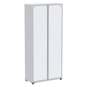 Armário Alto 2 Portas Pandin 90 Cm (largura) Inmetro Estrutura Aço Cinza E Portas Brancas C- Chave
