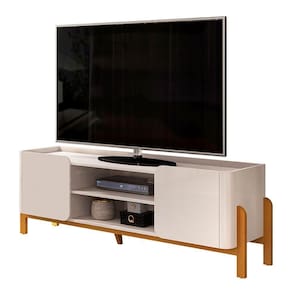 Rack Bancada De Tv 65 Pol 180cm Chest D04 Off White/cedro - Mpozenato