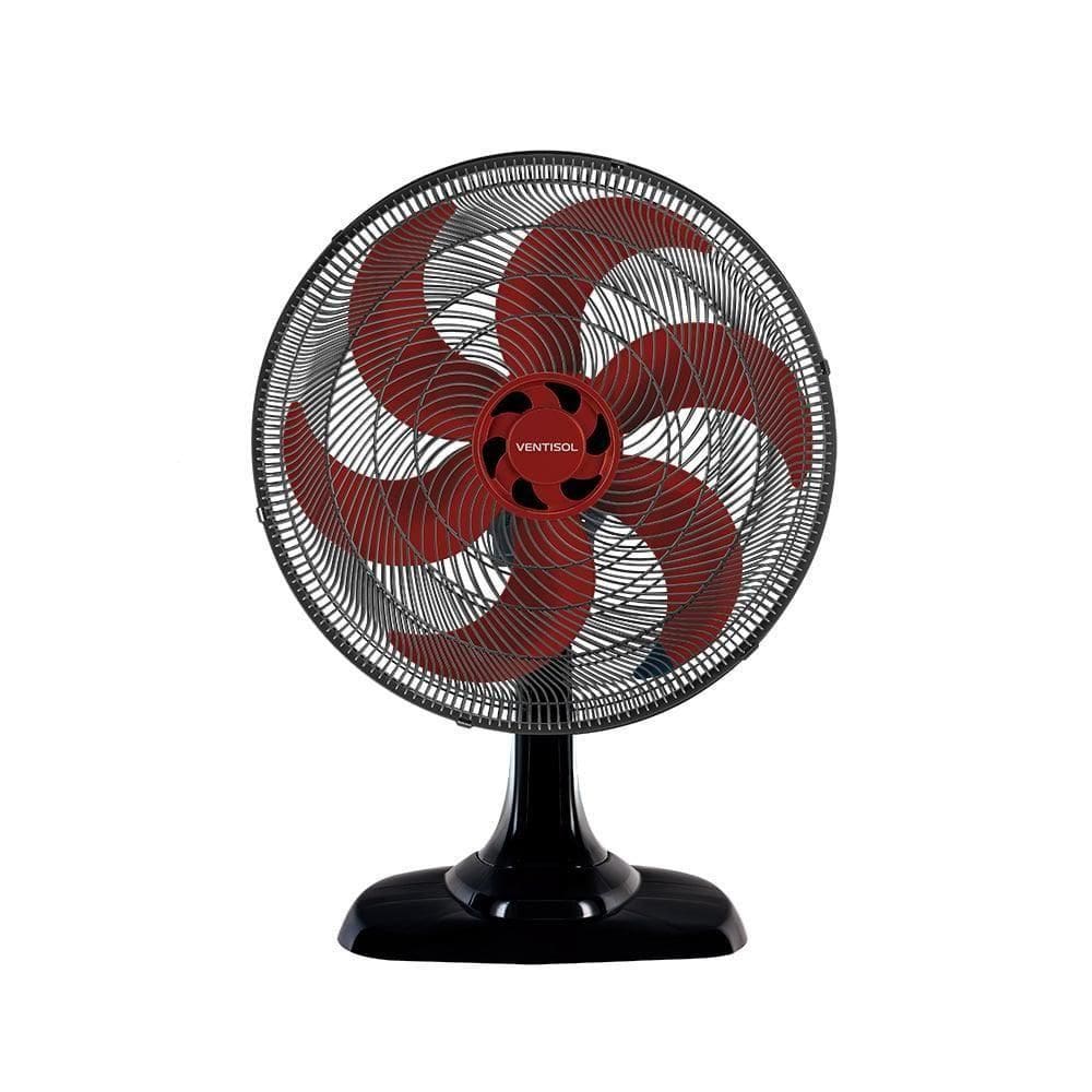 Ventilador Osc Mesa Turbo 6 50cm 6 Pás 220v Preto Vermelho