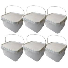 Balde Para Massinha Transparente 2.4L-Kit 6 Pçs