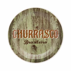 Prato Raso Churrasco Verde Green Oxford Ceramica 26cm
