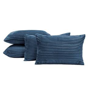 Capas De Almofadas Velvet Bariloche 60x30cm 04 Peças - Marinho