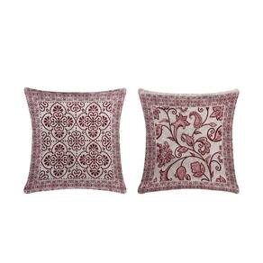 Capa Para Almofada Grécia 1 Peça 45cm X 45cm 60% Algodão - 40% Poliéster Tecido Jacquard Com Zíper - Vinho