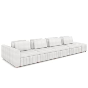 Sofá Ilha E Puff Sala Living 425cm Siesta M22 Boucle Branco - Mpozenato