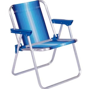 Cadeira De Praia Infantil Alta Alumínio Mor Azul