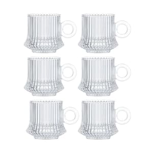 Jogo 6 XícarasDe Café Caneca Vidro Robusta Lines 85ml Em Casa Tem