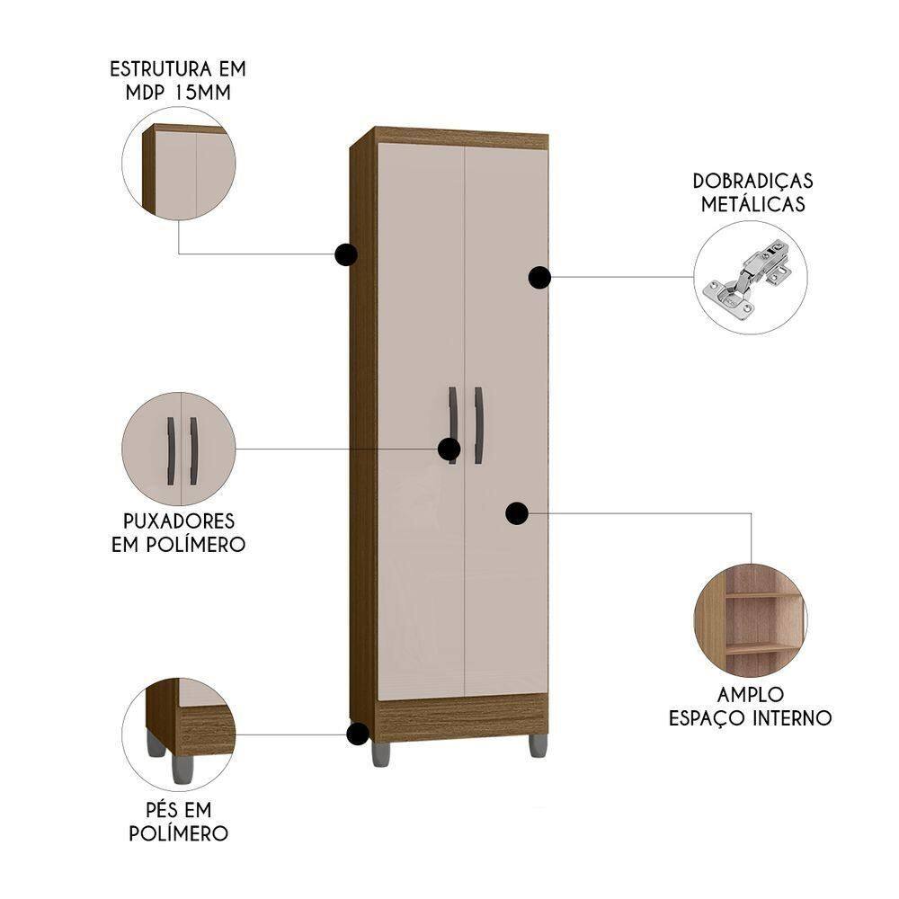 Armário Multiuso 52cm 2 Portas Muniz P11 | Casas Bahia