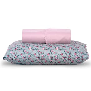 Jogo De Cama Lençol Solteiro Topchick 2 Peças Rosê 80% Algodão 20% Poliéster